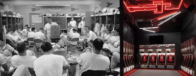 right: [Photo courtesy of 400yearsoffootball.tumblr.com] left: [Photo courtesy of Gensler and Hollman Lockers]
