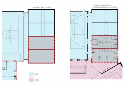 Converting a racquetball space can pay dividends for your rec center [Image courtesy Brinkley Sargent Wiginton].