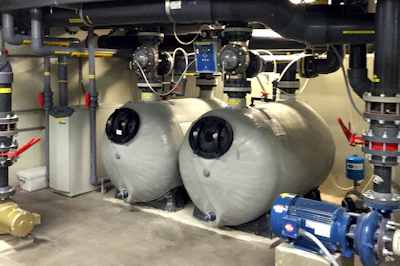 Stark Filters with an integrated automatic backwash control system makes filters highly energy efficient. (Photo courtesy Aquatic Design Group)