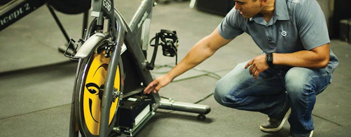 Energy-generating stationary bikes are helping drive the green fitness movement. [Image courtesy of SportsArt]