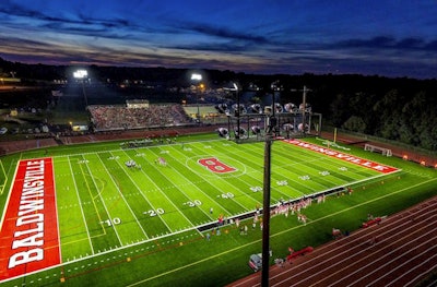 Baker High School in Baldwinsville, New York. [Image courtesy Eaton's Ephesus Sports Lighting]