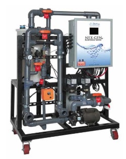 ChlorKing’s NEXGEN onsite chlorine generators use a patented technology to sanitize commercial swimming pools with reduced fresh-water needs and lower TDS levels. NEXGEN systems are sized to generate 10 to 120 pounds of chlorine per day.