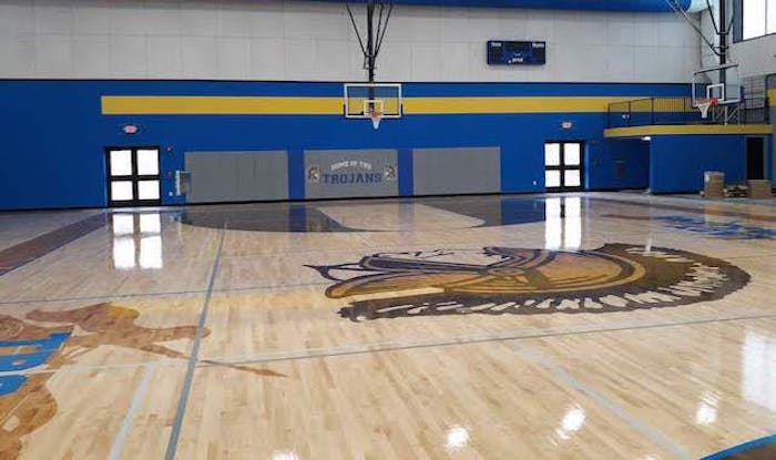The new Aacer Sports Floor recently installed at Webber High School in Illinois. (Photo credit: Shane Gordon)