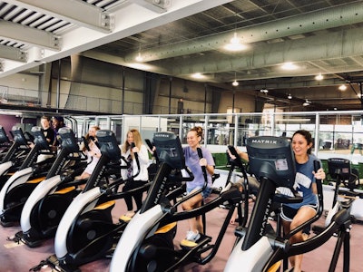 Students exercise at the Fletcher Fitness Center at Hardin-Simmons University [Photo courtesy Matrix Fitness]