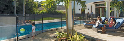 The Life Saver Pool Fence is sturdy and child-safe, with latches 54-inches above grade. [Photo courtesy of Life Saver Pool Fence Systems]