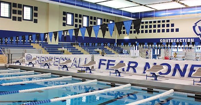 The Southeastern Natatorium in Indiana updated to new wedge technology by installing Velocity footboards on existing S.R.Smith Legacy Starting Block frames.