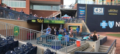 The plaintiff claimed the Bull Pen Picnic Area was deficient in its design, thus subjecting patrons to the dangers of foul balls. [Photo courtesy of all-things-ed.com]