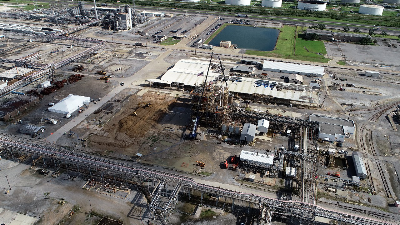 Reconstruction begins at the BioLab Lake Charles facility, which was destroyed when Hurricane Laura hit southwest Louisiana last August, and is scheduled to reopen in the spring of 2022.