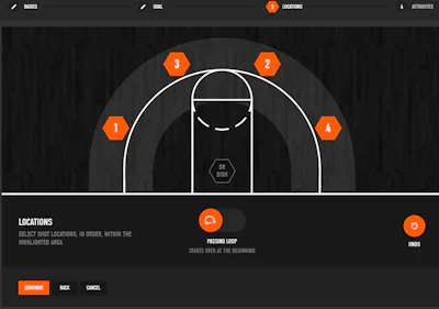Dr. Dish Training Managing System “Create a Workout” Screen