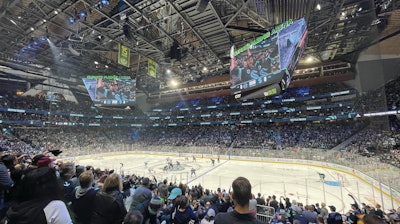 Climate Pledge Arena Bowl Crowd W Scoreboard (credit Populous)