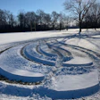 Damage from vehicles spinning 'donuts' on park property.