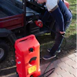 The Duramax Âź fuel caddyâs Flo ân GoÂź patented pump transfers fuel quickly at two gallons per minute and lets users control the flow easily