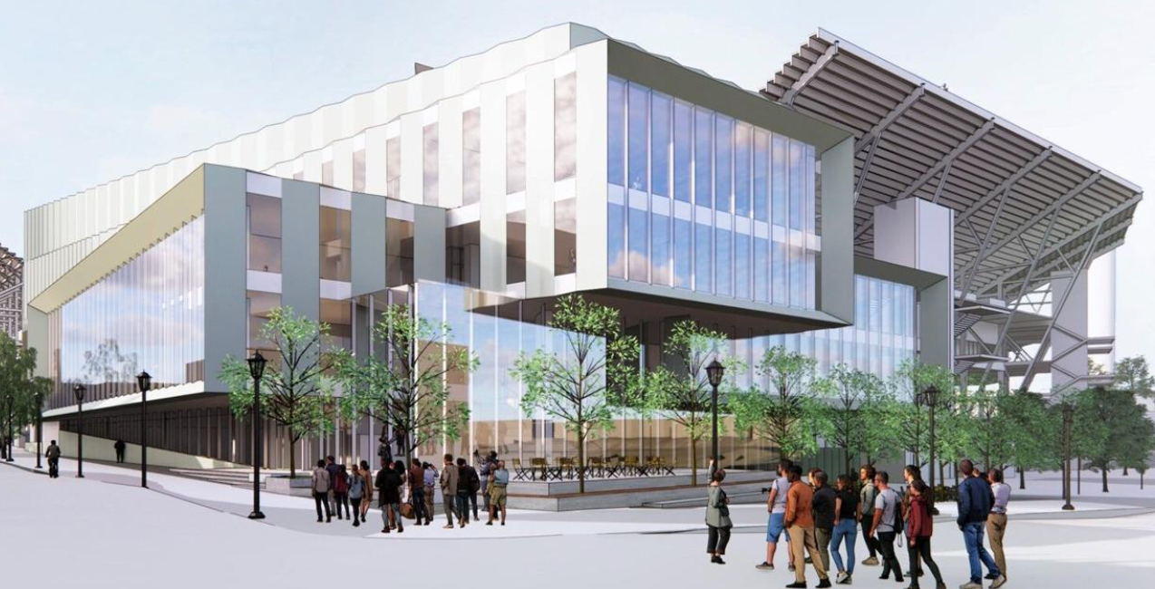 Artist rendering of the student-athlete performance center at Georgia Tech