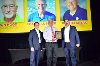 Charlie Luecker, Director of Commercial for POOLCORP and Lincoln Aquatics, was recently awarded the Al Turner Memorial Commitment to Excellence Award by the World Waterpark Association in Las Vegas, Nev.