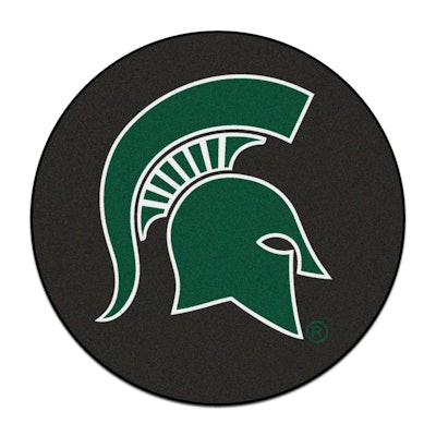 19521 27 Michigan State University Puck Round Mat Spartan Helmet Logo Fanmats 2 43890