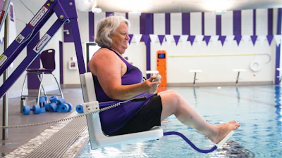 Tarleton State U. was able to get its mounted lift customized to match its Texans’ purple.
