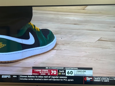 Fox Sports Programming Editor Simon Gibbs Tweeted a photo of the protruding nail as shown on ESPN March 9.