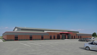 Architect rendering of new indoor practice facility.