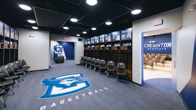 Creighton Bluejays Locker Room Theater View Courtesy Of Athletic Branding Co