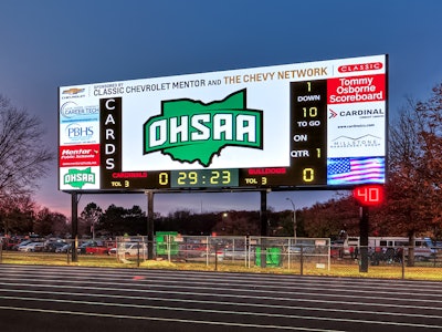 Mentor High School Installs Massive Videoboard at Jerome T. Osborne Stadium | Athletic Business
