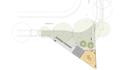 The concept plan for small and much-needed Mariposa Park in San Jose, Calif.