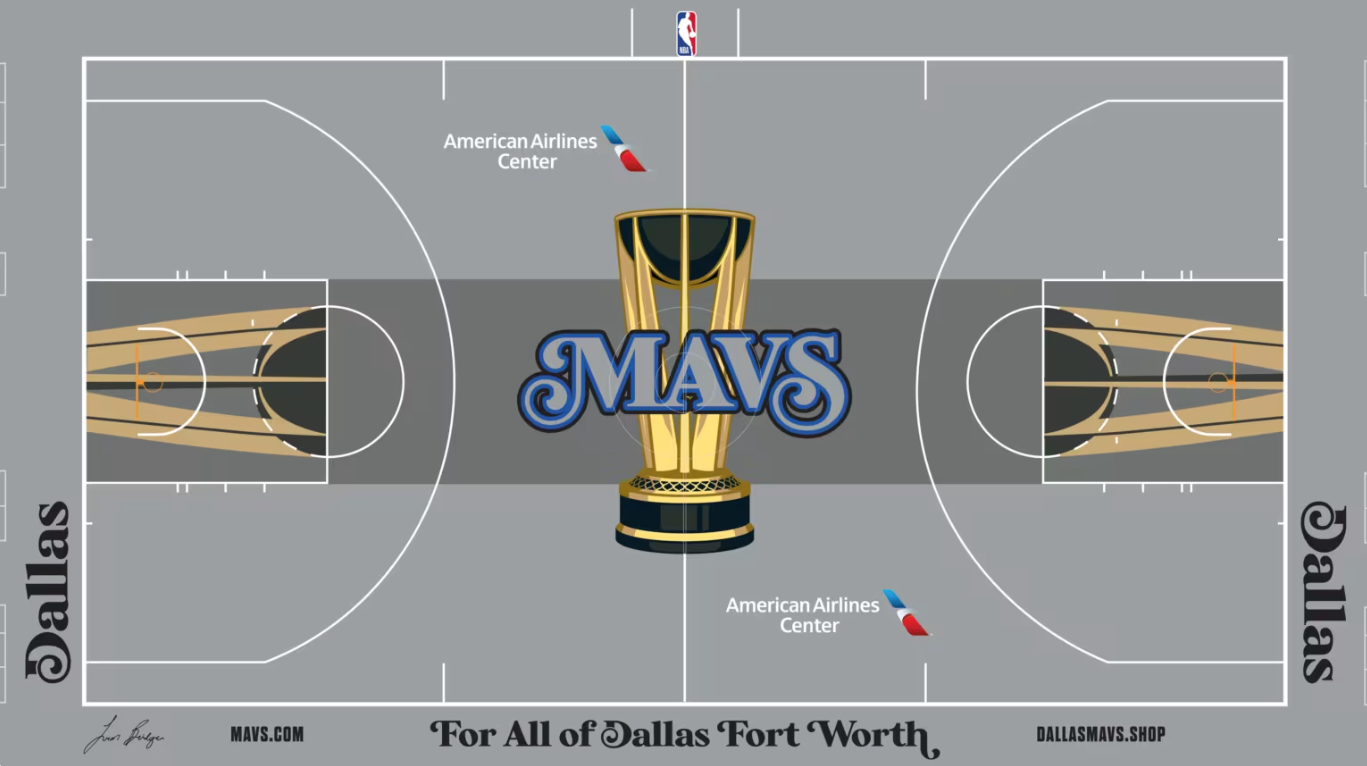 The Dallas Mavericks' In-Season Tournament court was delayed due to a manufacturing issue.
