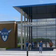 An artist’s rendering of the entrance to the Gerdin Fieldhouse for Athletics and Wellness.