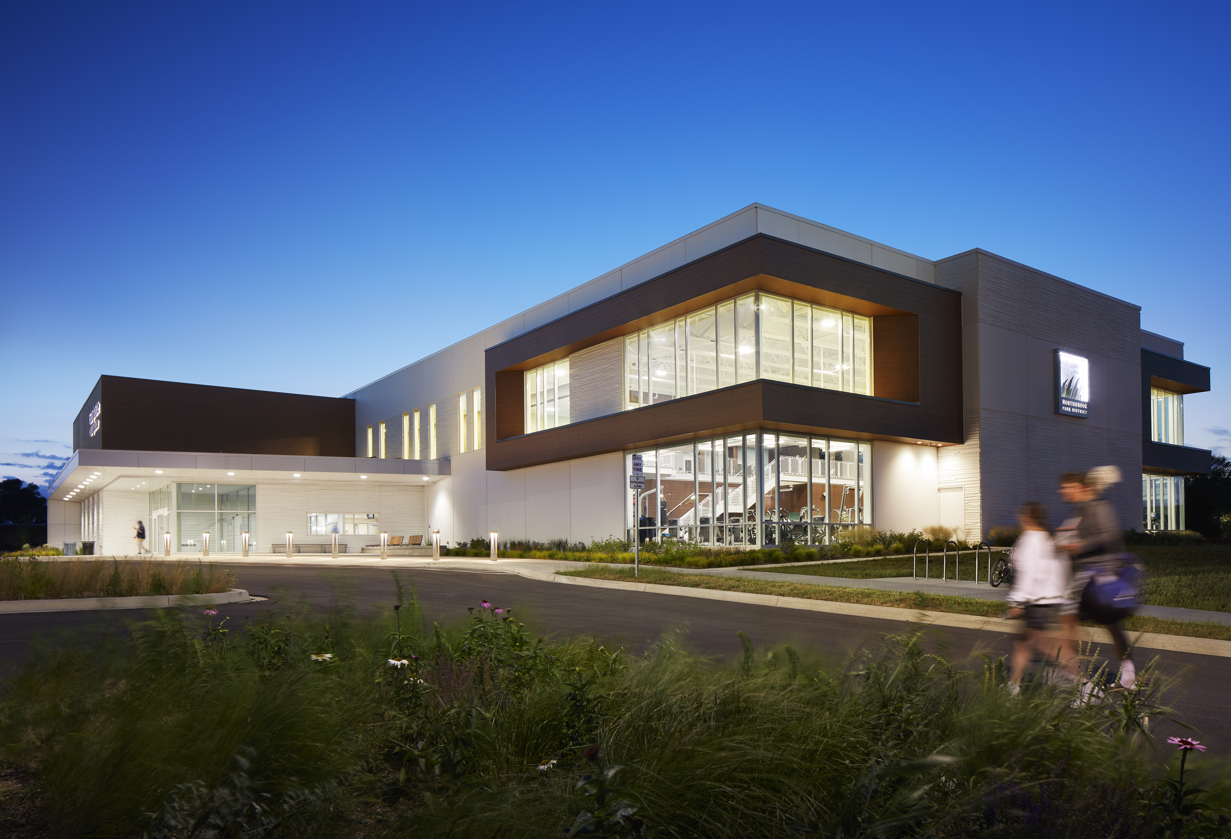 Northbrook Park District Tpac Southeast Elevation Dusk