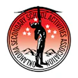 Secondary school activities association official logo with silhouetted figure and stars