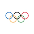 Olympic rings logo with five interlocking rings in distinctive colors
