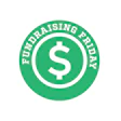 Fundraising Friday green logo with dollar sign symbol