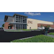 Modern Dow Active Complex with glass exterior, parking lot, and pedestrian walkways