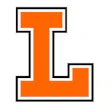 Orange block letter L with black outline