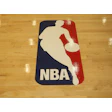 NBA official logo with basketball player silhouette in navy blue and red