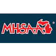 MHSAA official logo with Michigan state outline in red