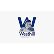 West Hill Athletics logo with warrior mascot in blue and gray