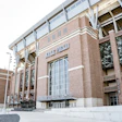 Kyle Field stadium exterior with brick facade and grand architectural design