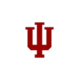 Indiana University official logo in bold red with distinctive IU monogram