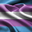 Transgender pride flag fabric with flowing blue, pink, and white stripes