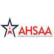 AHSAA logo with star emblem in navy and red