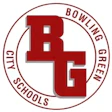 Bowling Green City Schools circular logo featuring stylized red 'BG' letters on white background