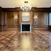Hand-scraped engineered black walnut fills this Chicago apartment.