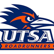 UTSA Roadrunners official athletic logo with stylized blue roadrunner