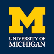 University of Michigan official logo with yellow block M on navy background
