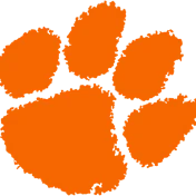 Clemson Tigers orange paw print logo
