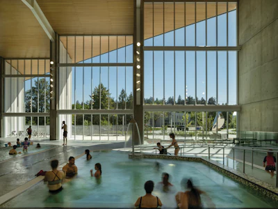 6 Hcma Təməsew̓txʷacc Detail Social Hot Pool With Ramp Access And Views To Outdoors Credit Nic Lehoux