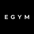 EGYM brand logo in white uppercase letters on black background