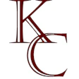 KC stylized monogram logo in deep red with flowing, interconnected letters