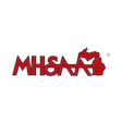 MHSAA official logo with Michigan state outline in red and blue