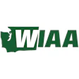 WIAA logo with Washington state outline in green and white letters